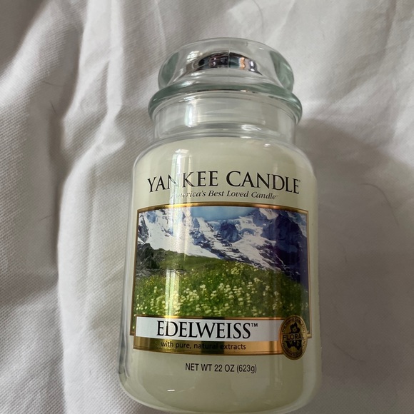 Yankee Candle EDELWEISS 22 oz White Label Retired Classic New/Never Used